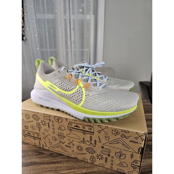 Nike React Pegasus Trail 4 Grey/Volt-Orange Running Shoe‎ DJ6158 002 Mens Sz 10 - Picture 12 of 16